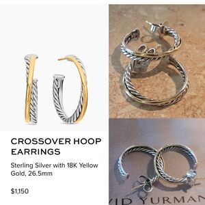 David Yurman Crossover Hoop Earrings. #308